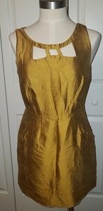 Maeve for Anthropologie gold dress